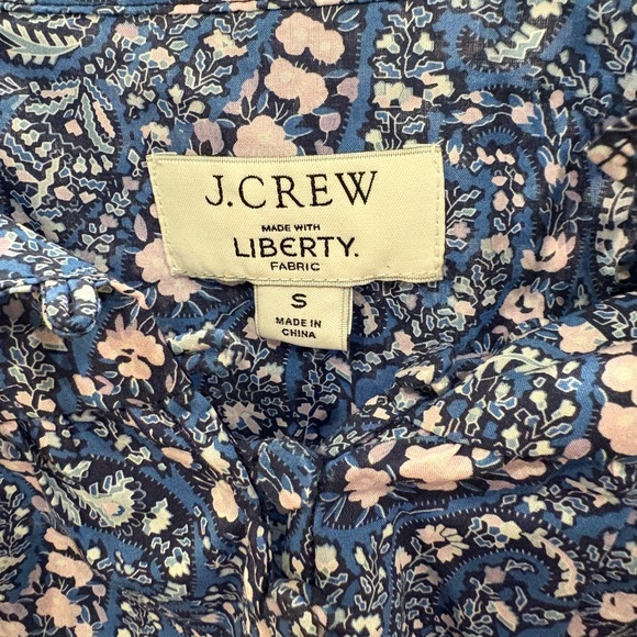 J. Crew Blue, Pink and White Liberty of London fabric blouse - Picture 3 of 3